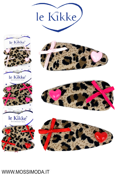 *LE KIKKE* Mollette Clic Clac Glam Animalier per Capelli CC54622