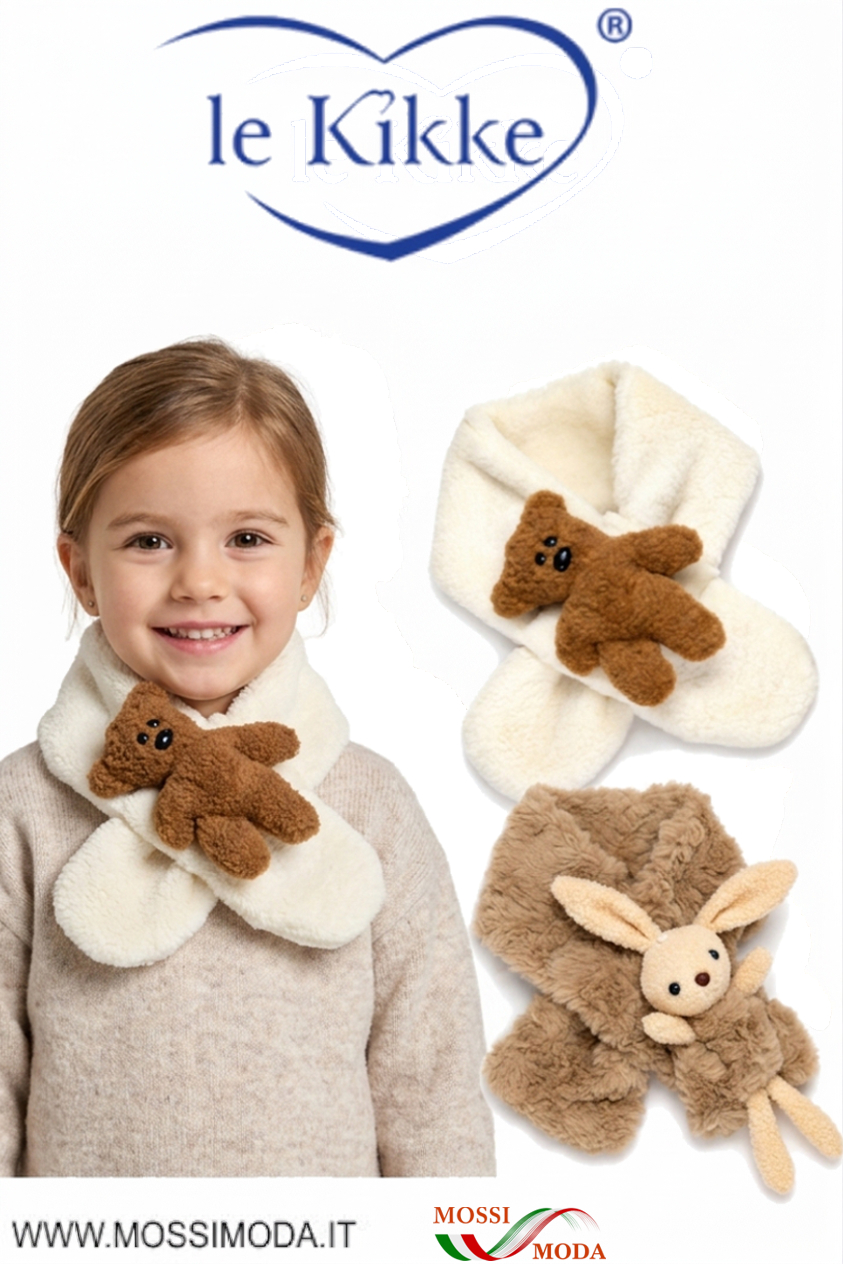 *LE KIKKE* Sciarpina Bimba con Peluche Art.AG6152