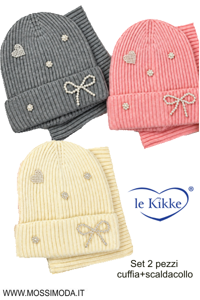 *LE KIKKE* Set Bimba Cuffia e Scaldacollo AG6132 *LE KIKKE* Set Bimba Cuffia e Scaldacollo AG6132
