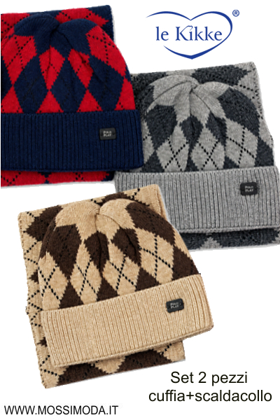 *LE KIKKE* Set Cuffia Bimbo e Scaldacollo Art.AB5064