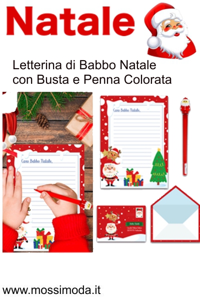 *NATALE*Letterina di Babbo Natale con Busta e Penna X2747