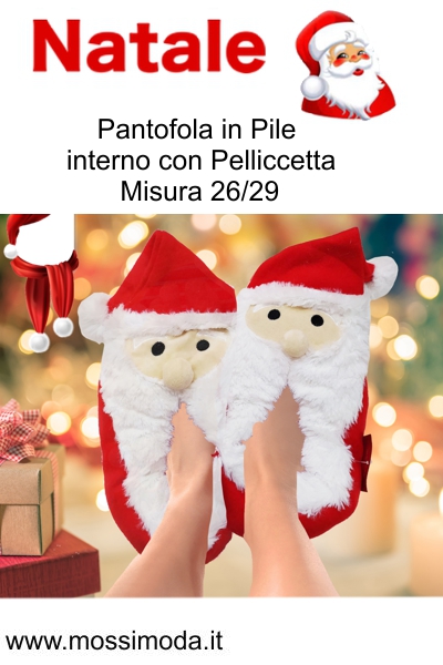 *NATALE* Pantofola in Pile con Pelliccetta X2382