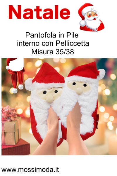 *NATALE* Pantofola in Pile con Pelliccetta Art.X2383