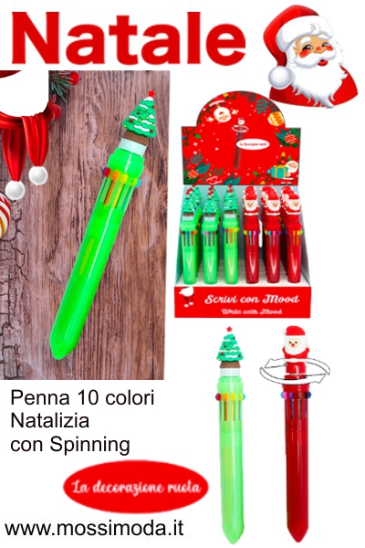 *NATALE* Penna 10 colori Natalizia con Spinning Art.X3068