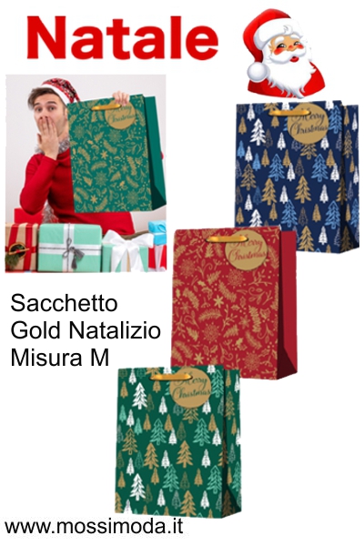 *NATALE* Sacchetto Gold Natalizio Misura M Art.XT1937