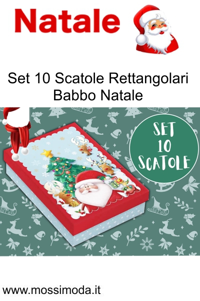 *NATALE* Set 10 Scatole Rettangolari Babbo Natale Art.XT2209