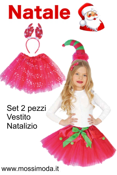 *NATALE* Set Vestito Natalizio Bambina Art.X1391
