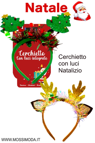 *NATALE* Cerchietto Bambini con Luci Natalizio Art.X2969
