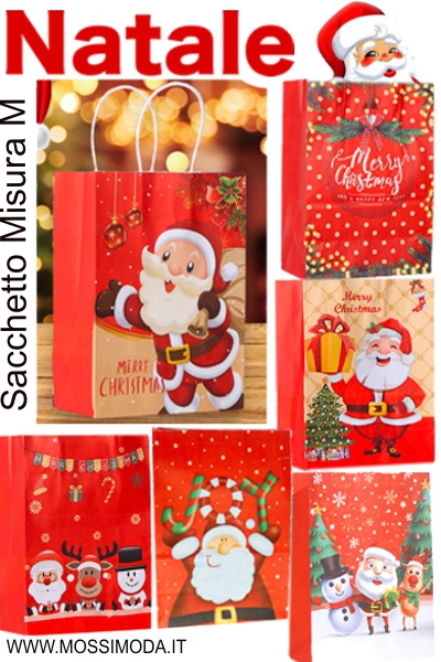 *NATALE* Sacchetto Red Merry Christmas Misura M Art.X2929