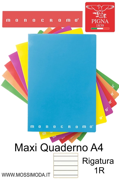*PIGNA* Maxi Quaderno Monocromo A4 Art.0229887 1R
