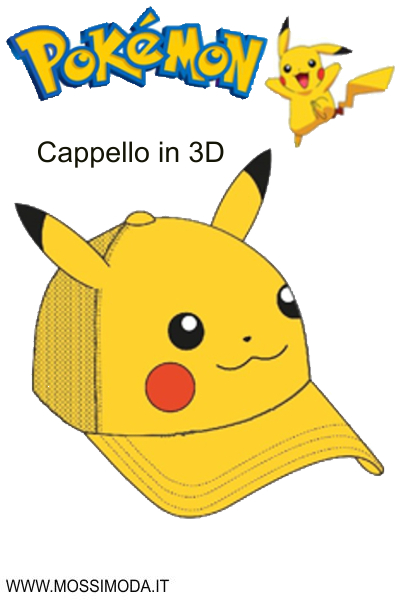 *POKEMON* Cappello in 3D con Visiera Art.POK240