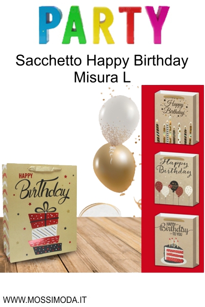 *PARTY * Sacchetto Happy Birthday Misura L Art.ST6399