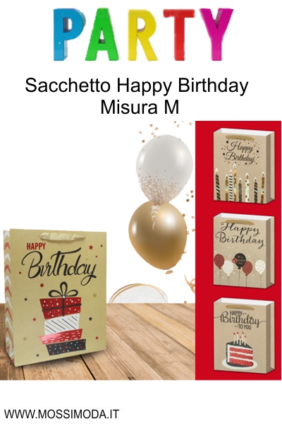 *PARTY * Sacchetto Happy Birthday Misura M Art.ST6398