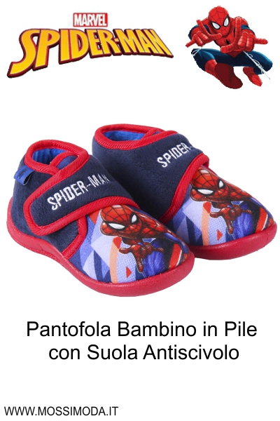 *SPIDERMAN* Pantofola Bambino in Pile 23-26 Art.5448/B