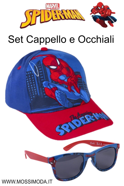 *SPIDERMAN* Set Cappello Bimbo con Visiera e Occhiali 9795
