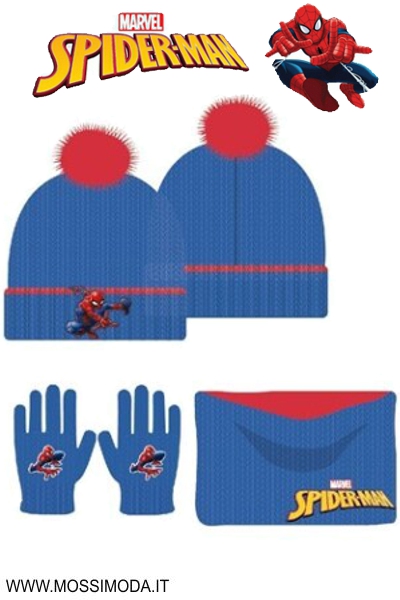 *SPIDERMAN* Set 3 pezzi Cuffia+Guanti+Scaldacollo Art.2263 Avio