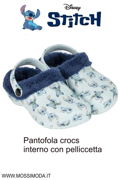 *STITCH* Pantofola crocs interno con pelliccetta Art.6586