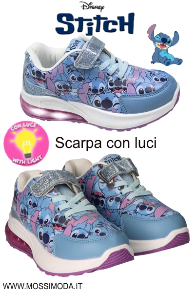 *STITCH* Scarpa Bimba suola con Luci Misure 25-30 Art.6920/A