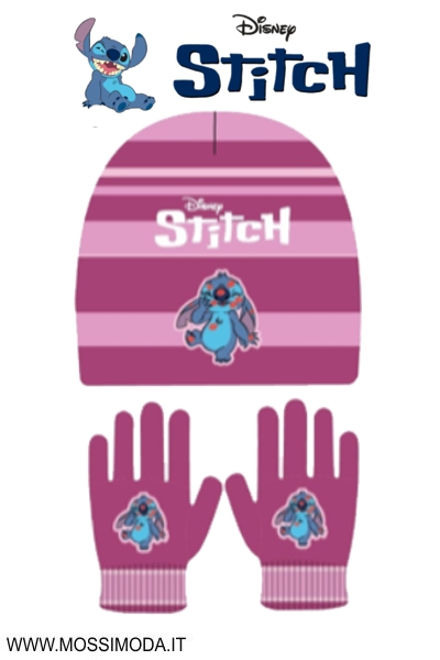 *STITCH* Set 2 pezzi Cuffia+Guanti Art.2996 Fuxia