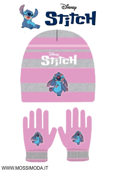 *STITCH* Set 2 pezzi Cuffia+Guanti Art.2996 Rosa