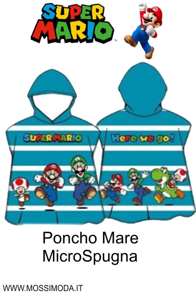 *SUPER MARIO* Poncho Mare in Morbida Microspugna Art.M028