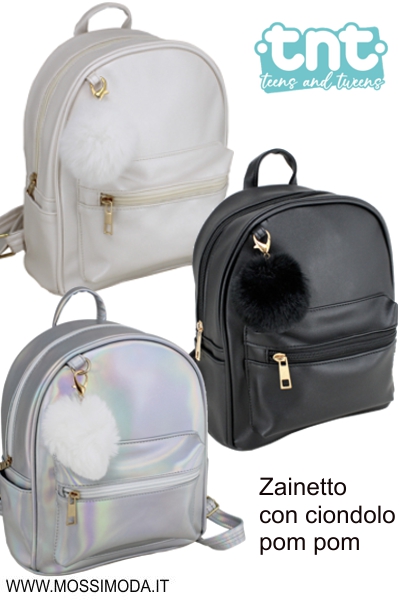 *TNT* Zainetto Premium con ciondolo pom pom Art.92212