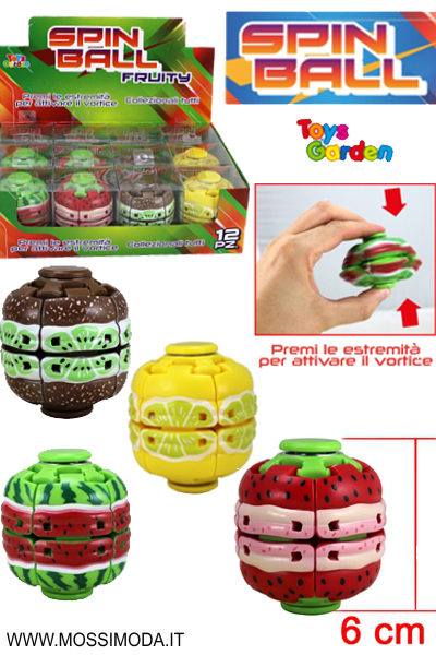 *TOYS GARDEN* SPINBALL FRUITS sfere rotanti spinner Art.28746 *TOYS GARDEN* SPINBALL FRUITS sfere rotanti spinner Art.28746