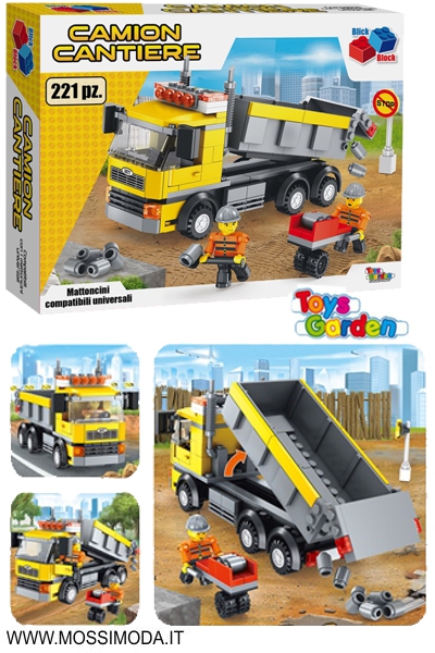 *TOYS GARDEN* Blick Block Mattoncini Camion Cantiere Art.27941