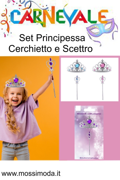 *CARNEVALE* PRINCIPESSA Set Cerchietto e Scettro Art.ST6476